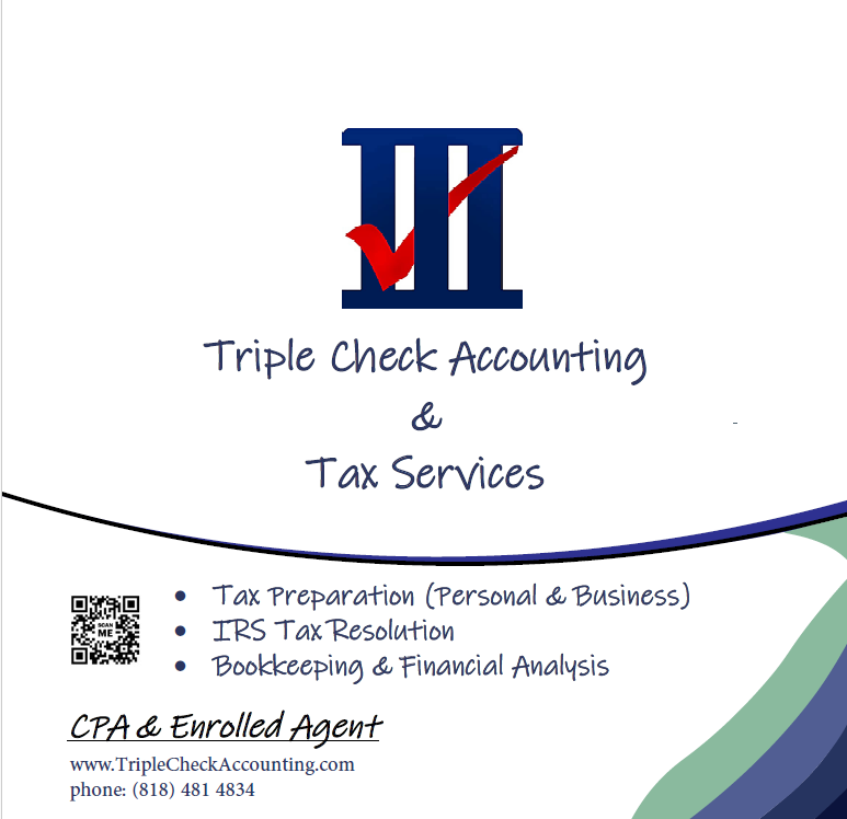 Triple Check Accounting door sign